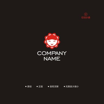 卡通女孩笑脸 餐饮 LOGO