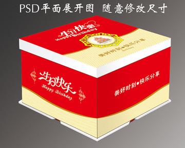 蛋糕盒 PSD 分层图