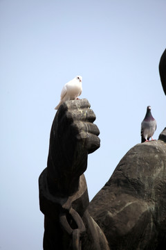 南京 雕塑 手 烈士陵园