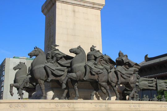 唐朝骑马将军 雕塑
