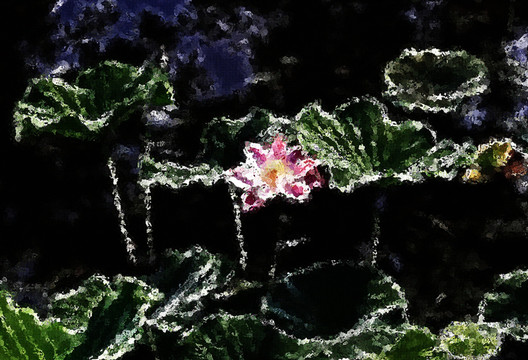 荷花油畫(huà)