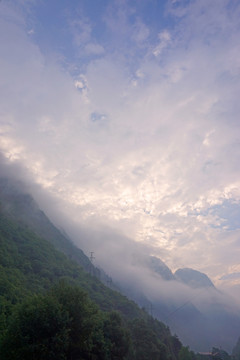 山乡清晨 自然风光 晨曦朝霞