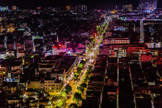 城市夜景 夜路 万家灯火