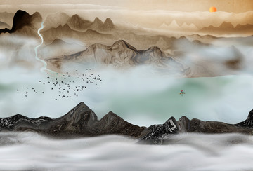 水墨山水畫