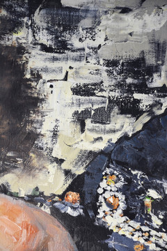 現(xiàn)代抽象油畫(huà) 畫(huà)廊手繪原稿