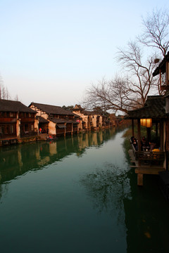 周庄 水乡 江南建筑 夜景 灯