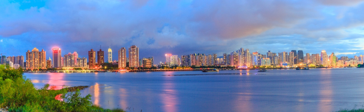 温州瓯江夜景全景