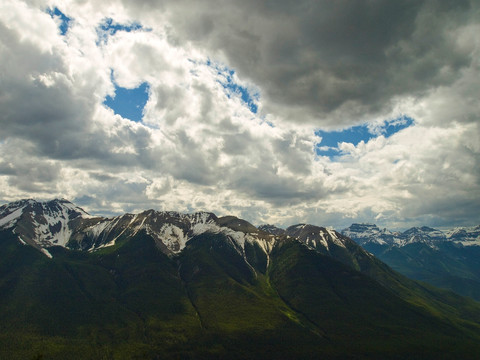 天空 云 山峰 冰山 湖畔