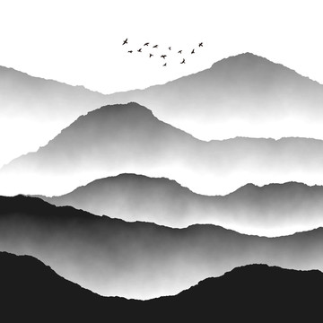 水墨山 水墨畫(huà)