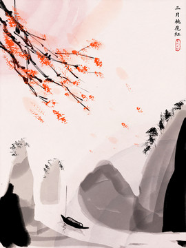 風(fēng)景江南山水國畫