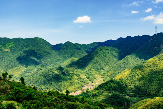 绿色村庄 绿色山村 山地 丘陵