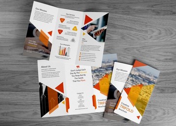橙色创意企业通用三折页模板