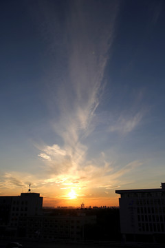 天空 夕阳 晚霞 落日