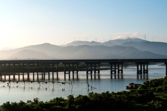 清晨 云雾 水墨 乡村山 雾