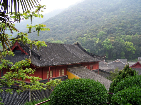 天童寺 寺院山景