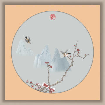 花鳥山水小品 空谷妙境
