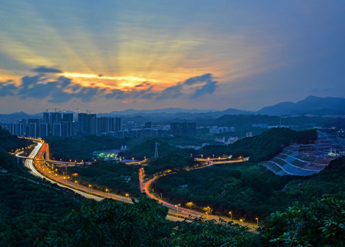 深圳市南山区福龙立交桥夜景