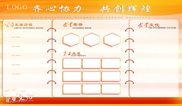 企业文化宣传栏齐心协力