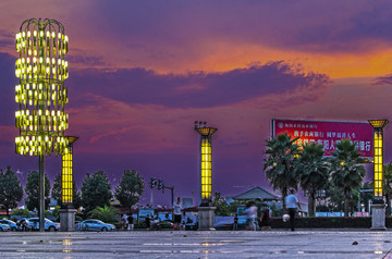 衡阳东 夜景 夕阳