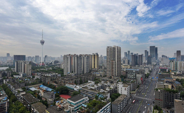 成都红星路全景 红星路一段