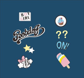 時尚卡通數(shù)字服裝圖案