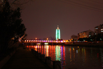 南京 夜景 灯光 水乡