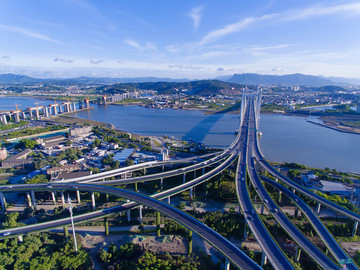 福州魁浦大桥全景航拍