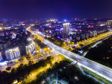 福州金山大桥夜景航拍