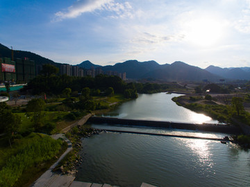 福州温泉城桂湖河流