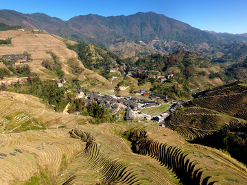 桂林龙胜龙脊梯田大瑶寨观景区