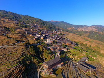 航桂林龙胜龙脊梯田大瑶寨观景区