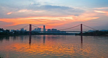 桥 南宁良庆大桥 夜景 倒影