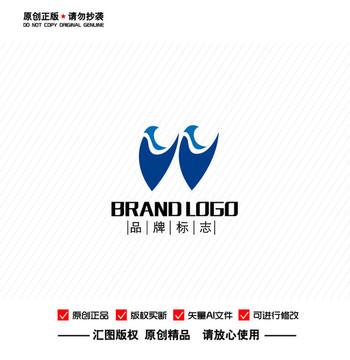 原创抽象企鹅LOGO