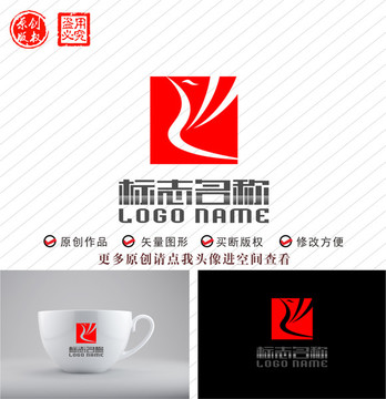 R字母Y标志RY飞鸟logo