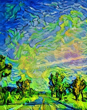 抽象印象派風(fēng)景畫油畫室內(nèi)裝飾畫