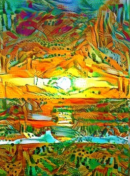 抽象印象派風(fēng)景畫油畫室內(nèi)裝飾畫