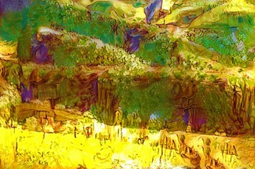 抽象印象派風(fēng)景畫油畫裝飾畫