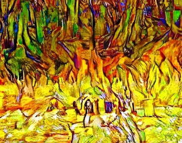 抽象印象派風(fēng)景畫油畫裝飾畫