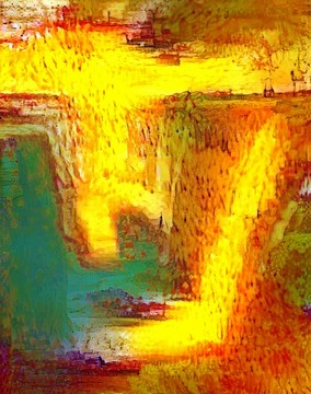 抽象印象派風景畫油畫室內(nèi)裝飾畫