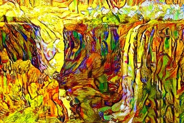 抽象印象派風(fēng)景畫油畫室內(nèi)裝飾畫