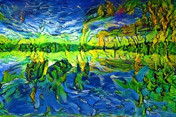 抽象印象派風景畫油畫室內裝飾畫