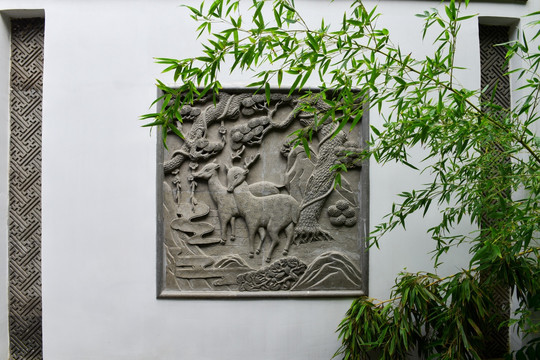 中式浮雕院墙