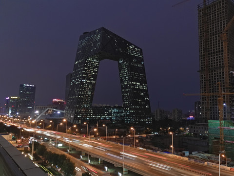 北京商务区夜景