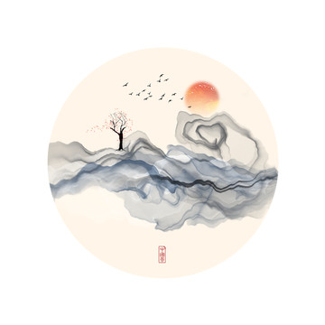抽象水墨畫