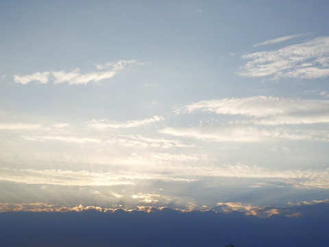 夕阳 晚霞 景山 夏天