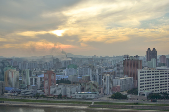 朝鲜平壤天际线景色