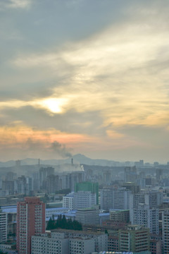 朝鲜平壤天际线景色