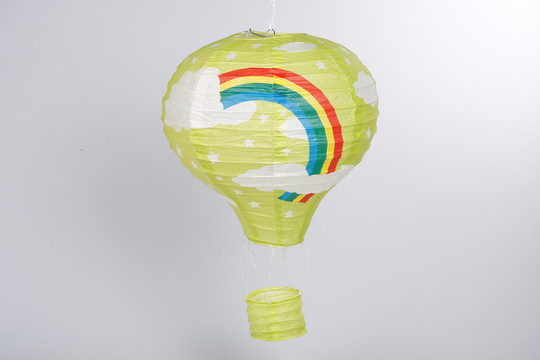 热气球形纸灯笼 黄色彩虹