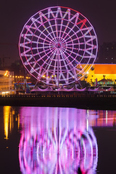 木渎古镇寿桃湖夜景