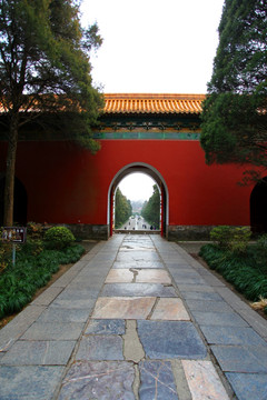 南京 明孝陵 古建筑 红墙